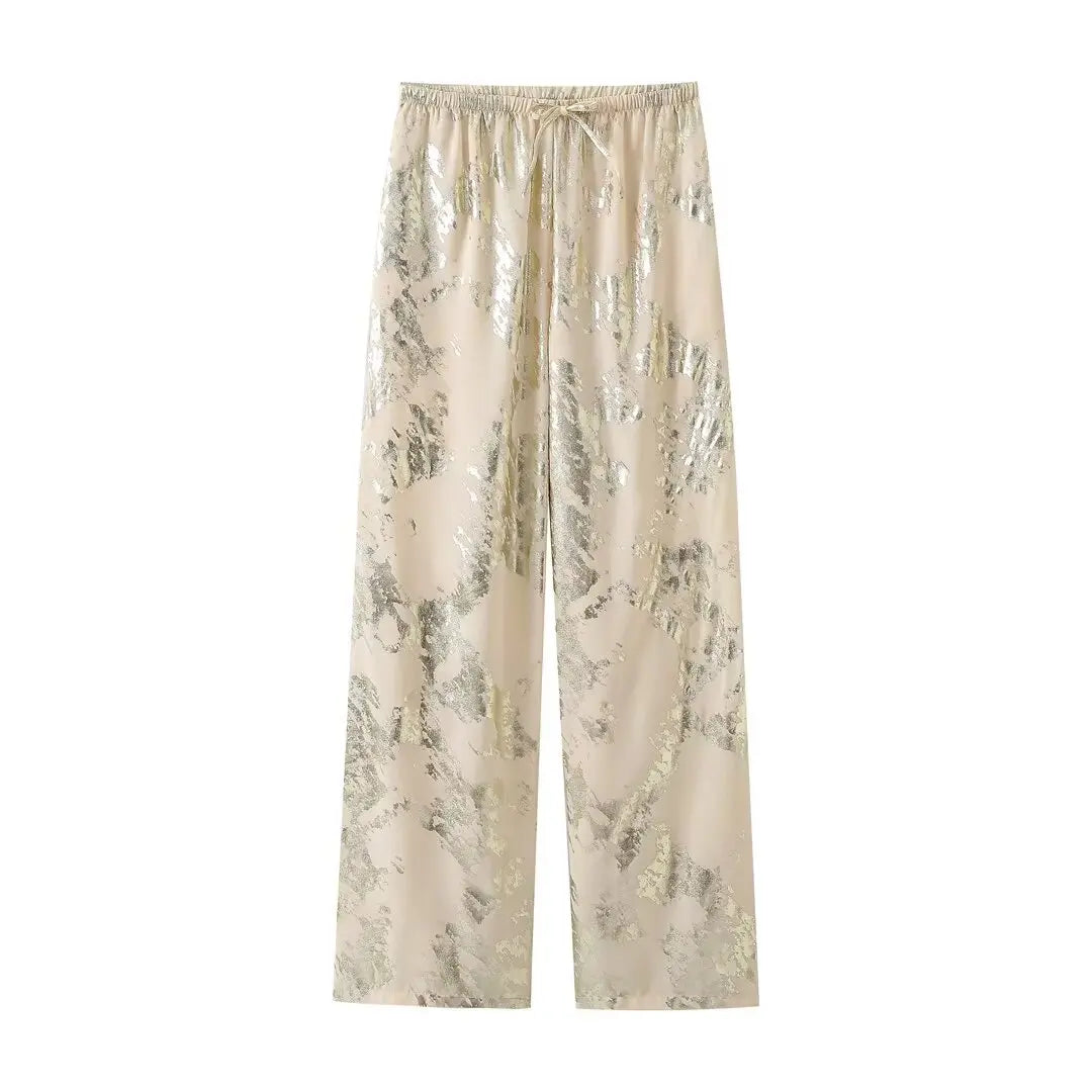 Metallic Print Trousers