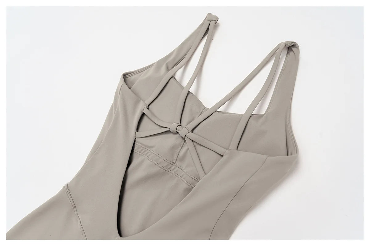 Women's Plus Size Lightweight Spandex/Nylon V-Neck Sleeveless Four-Way Stretch Quick Dry Breathable Yoga Workout Gym Jumpsuit Jolene London