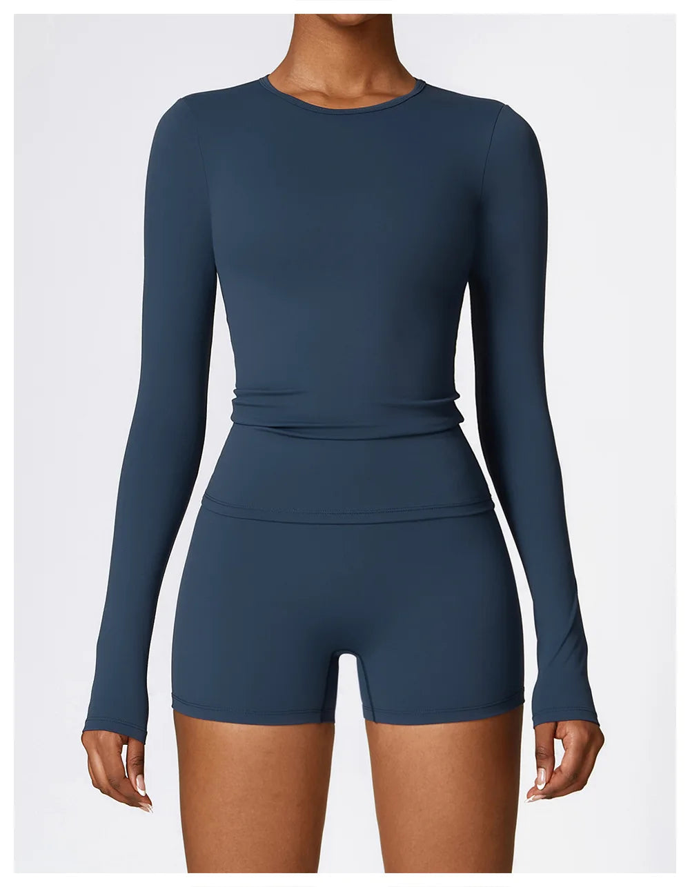 2Pcs Yoga Set Women Workout Tracksuit Gym Clothes Fitness Long Sleeve Shirts High Waist Leggings Set Sport Shorts Sleeves Suit Jolene London