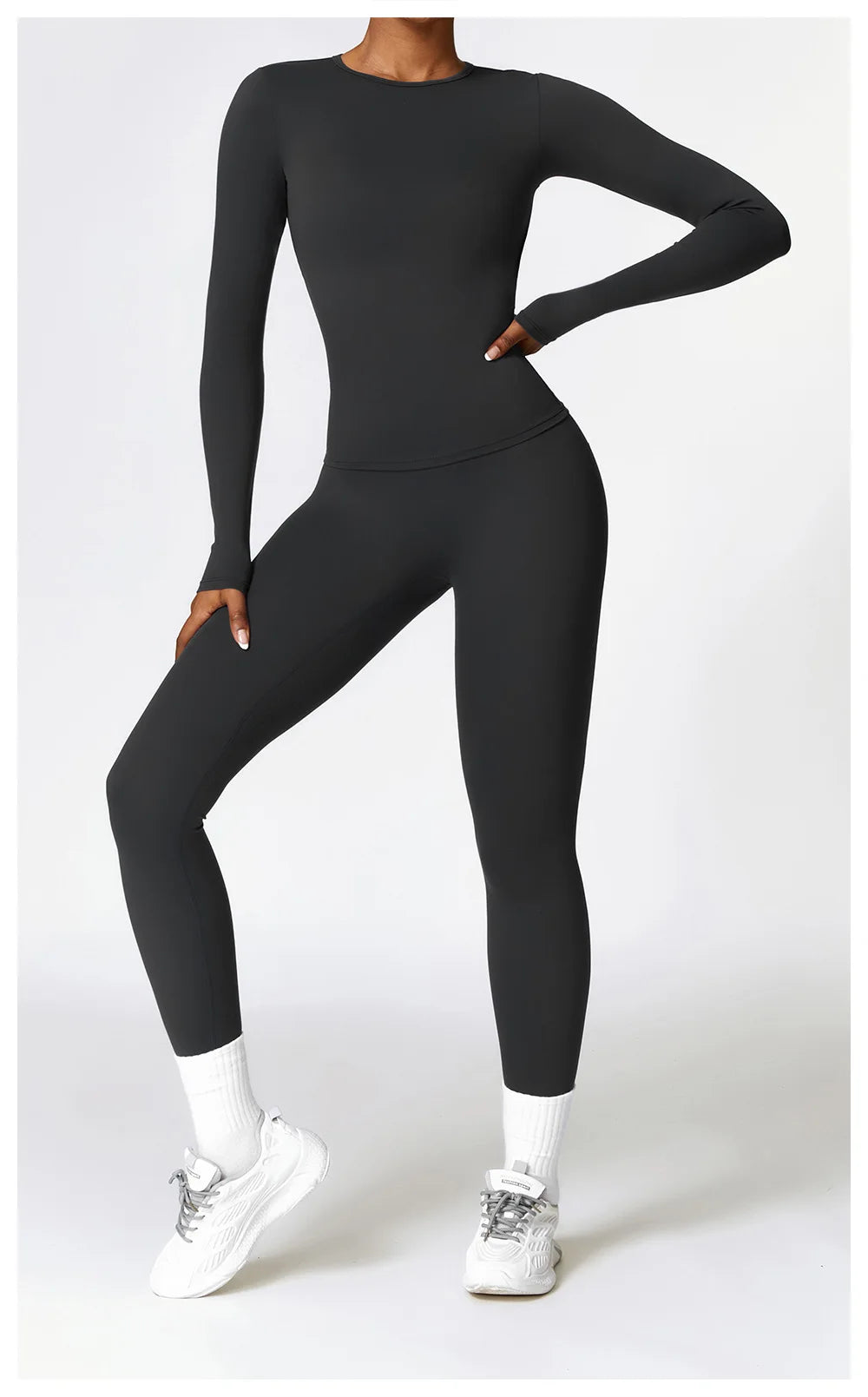 2Pcs Yoga Set Women Workout Tracksuit Gym Clothes Fitness Long Sleeve Shirts High Waist Leggings Set Sport Shorts Sleeves Suit Jolene London